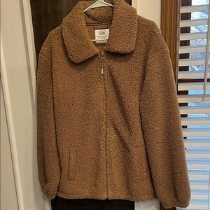 Athleta Girl Cozy Tan Oversized Sherpa Jacket